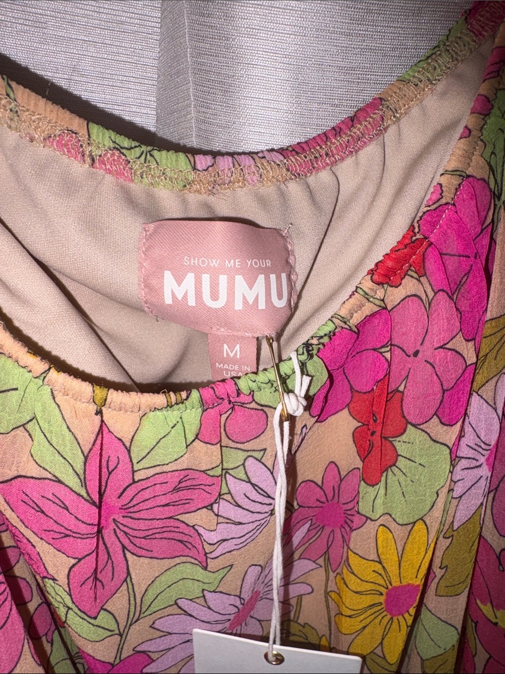 NWT Show Me Your MuMu Briar Mini Dress - Cottagecore Floral Puff Sleeve - Medium - Picture 14 of 15